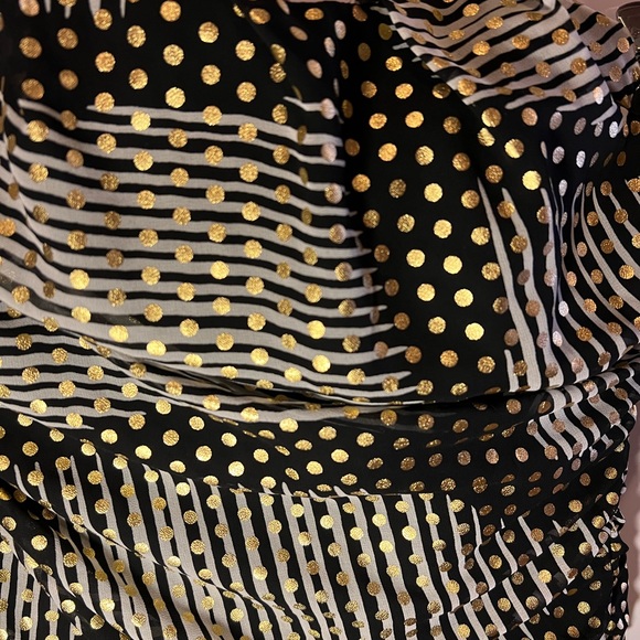 Express Bustier Top with Bow Detail, Zip Up Back, Black and Gold, Size 8 / S - Picture 3 of 4